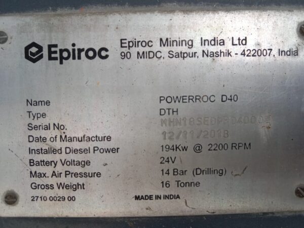 epiroc powerroc d40 drilling rig 4